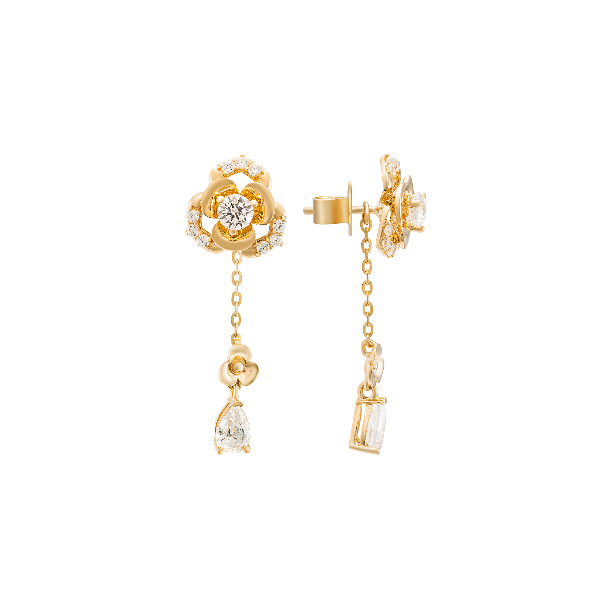 Bông tai Vàng 18K đính đá